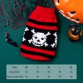 Maglione di Halloween per animali con teschio e strisce rosse e nere per cani di piccola taglia - XS / Motivo di Teschio