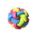 Durable colorful TPR dog toy ball with inner bell for molar teeth cleaning and play - Rainbow Ball / Small (6.5cm)