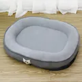 Soft gray plush pet bed with raised bolster for neck support and cozy sleeping - New Runway Bed - Fashion Grey / Small 52*42*8cm (Within 2.5kg)