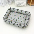 Comfortable rectangular grey pet bed featuring cute avocado print and thick padded sides - Size 3 (60*45cm) / Avocado