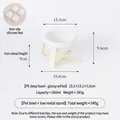 Ciotola per animali in PE bianco minimalista con supporto in ferro crema e basi gommate - Supporto Basso (Crema) + Manicotti in Silicone / Ciotola Profonda (Bianca)