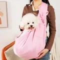 Bolso bandolera rosa de poliéster para perros pequeños y gatos con un práctico bolsillo - Con Bolsillo para Teléfono-Sin Logo / Rosa