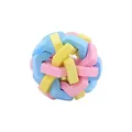 Colorful TPR woven bell ball dog toy for interactive teeth cleaning and chewing play - Macaron Rainbow Ball / Small (6.5cm)