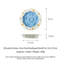 Ciotola per cani in ceramica anti-ingozzamento con bordi smerlati 16cm - Piatto Slow Feeder Pois Cartoon / Piatto Singolo (150ml) / Blu