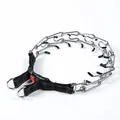 Collar de adiestramiento de metal para perros con puntas de goma y hebilla de seguridad - Negro Reflectante Con Tapas Protectoras / 2.5mm*35cm