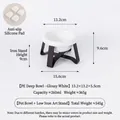 Ciotola per animali in PE bianco con supporto in ferro nero e piedini antiscivolo - Supporto Basso (Nero) + Manicotti in Silicone / Ciotola Profonda (Bianca)