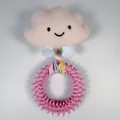 Giocattolo per cani a forma di nuvola rosa con anello da masticare resistente - Anello con Punte in Striscia di Tessuto Nuvola