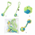 4-piece durable rope dog toy set for teething and chewing in green and blue colors - 4-Piece Ball Set / Four-Piece Set
