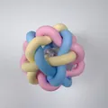 Vibrant colorful TPR braided ball dog toy with internal bell for small and medium dogs - Macaron Glowing Ball / 6.50cm