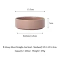 Ciotola media in ceramica rosa lucida per cani e gatti, dimensioni 15,5x15,5x5cm - Taglia M / Marrone Caffè Lucido
