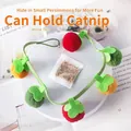 Interactive plush cat toy with tomato balls, suction cup strap and catnip refill. - Persimmon String Style (With Bell And Catnip)