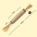 Handmade sisal rope cat chew toy with natural wooden core measuring 38cm in length - Sisal Wrapped Matatabi Stick / Jumbo Style (Approx. 38cm)