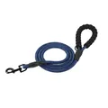 Durable blue and black braided dog leash with comfortable foam handle and metal clip. - 8mm*120cm / Blue Stripe