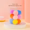 Set de 12 pelotas de peluche suaves de 3 cm para gatos en caja de exhibición clara - Bola de Peluche Colorida / 12 Unidades/Paquete (3CM) / Color sólido
