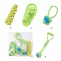 Durable braided cotton rope dog chew toy set for dental cleaning - Popular 4-Piece Set / Four-Piece Set