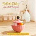 Juguete interactivo para gatos rosa guayaba con varita de plumas y bola de catnip - Incluye 1 Bola de Hierba Gatera + 1 Pluma + 2 Bolas Interactivas / Rosa Versión Mejorada