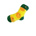 Interactive plush squeaky sock dog toy with cute orange pattern and crinkle paper - Socks Design / Yellow Orange Slice