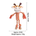 Giraffe-shaped dog plush chew toy made of durable cotton rope and soft plush fabric - Giraffe