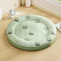 Rond groen huisdierbed met schattig pandapatroon voor kleine tot middelgrote honden - M (45x45cm) / Groene Panda