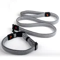 Grey reflective dog leash and collar set with reflective stitching for pet safety. - Texture 2 - Gray
