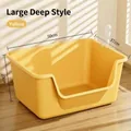 Bac à litière ouvert jaune profond pour chat, dimensions 50x37x20cm incluses ici - Style Large Profond / 20 Pièces Par Paquet / Jaune