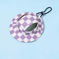 Cappello da pescatore per animali a scacchi viola e bianchi con cordoncino regolabile - Taglia S / Quadri Viola