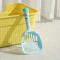 Ergonomic blue cat litter scoop featuring a cute cat head handle and fine sifting holes - Cute Cat Head Style / Blue