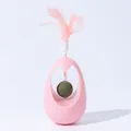 Juguete interactivo rosa para gatos con bola de hierba gatera interna y plumas - Tentempié de Hierba Gatera / Rosa