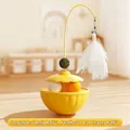 Juguete interactivo para gatos tentetieso amarillo limón con varita de plumas y catnip - Incluye 1 Bola de Hierba Gatera + 1 Pluma + 2 Bolas Interactivas / Estilo Amarillo Mejorado