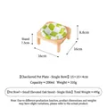 Green checkerboard pet bowl with elevated oak wood stand for cats and small dogs - Bowl + Single Stand (Parallel) / Green