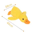 Large yellow textured plush duck toy for dogs, durable squeaky chew toy 45cm size variant - Realistic Duck Call Style / L