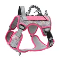 Harnais tactique pour chien camouflage rose avec poignée pour entraînement en plein air - S / Camouflage Rose