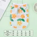Gilet en maille respirant pour chats avec imprimé d'orange, vêtement d'été léger - M / Hauts / Blanc (Orange)