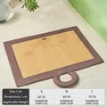 Langlebige atmungsaktive Sommer-Kühlmatte für Hunde und Katzen, Größe S M L aus Bambus - Mit Strohmatte / M-60x45cm / Braun