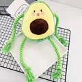 Cute avocado plush dog toy with durable green cotton ropes for teething and playing - Plush Avocado Chew Style (qcnyg) / Plush Avocado Pillow