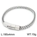 Poliertes 4 mm Edelstahl-Kielkettenarmband für Herren mit quadratischem Verschluss - Silber (4mm)