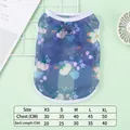 Gilet en maille fleurie bleue pour chat avec tableau des tailles, respirant - L / Hauts / Bleu (Floral)