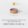 Piccola ciotola in ceramica color malva con vassoio in bambù, capacità di 200 ml - Taglia S / Supporto Singolo in Bambù / Marrone Caffè Lucido