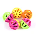 Set of five colorful hollow plastic cat toy balls with built-in bells for pet play - 1 Piece Random Color / Colorful Bell Ball