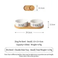 Minimalistisches Keramik-Doppelnapf-Set mit Tablett für kleine Hunde und Katzen - Kleine weiße gerade Näpfe [Essen+Trinken] + Doppeltablett