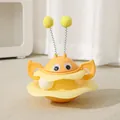 Interactive bee-shaped tumbler cat toy for indoor pets in vibrant orange and yellow - Yellow