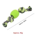 Giocattolo da masticare per cani con palla in TPR verde e nodi in cotone, 18 cm - Palla di Corda Verde / Circa 18cm