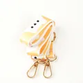 Adjustable yellow and white cartoon bear shoulder strap for pet water bottles with gold clips - Crossbody Strap / Yellow