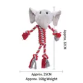 Plush elephant cotton rope dog toy for teething and chewing, dimensions 32x25cm - Elephant