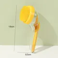 Yellow pet bath brush with massage bristles and 19cm height dimension - Yellow