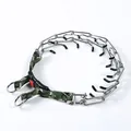 Collar de adiestramiento profesional para perros con púas metálicas y correa camuflaje - Camuflaje Verde Militar Con Tapas Protectoras / 2.5mm*35cm