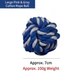 Grande palla in corda di cotone intrecciata blu e grigio per cani, taglia 7cm 100g - Grande (Circa 7cm) / Blu