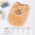 Adorable brown plush bear-shaped warm fleece pet hoodie for small dogs and cats - S / Apricot