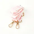 Adjustable pink shoulder strap with cloud pattern and gold hooks for pet bottles - Crossbody Strap / Pink