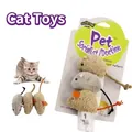 Set of 3 plush toy mice with sisal tails for cats to bite and scratch - Plush Mouse / 3 Piece Set